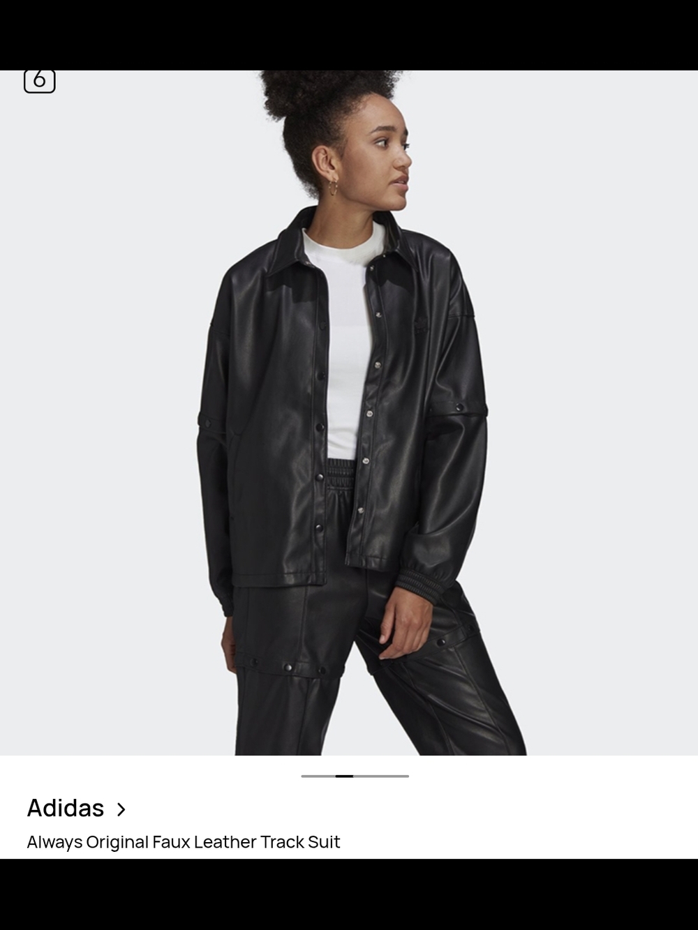 Adidas Originals Faux Leather Track Jacket - Picture 4 of 5